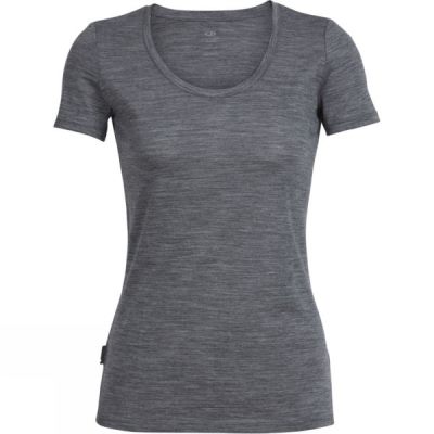 Tee Icebreaker Tech Lite Manga Corta Scoop Mujer - Gris - Chile LHJ154386